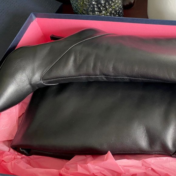 20% OFF TIFFI Black Leather Italy Over the Knee Boots 40 EU - Picture 5 of 6